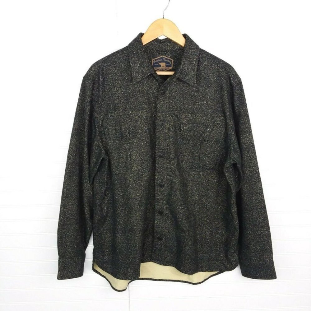 Freedom Foundry Chamois Heather Flannel Button Up Shirt Long Sleeves Size Large